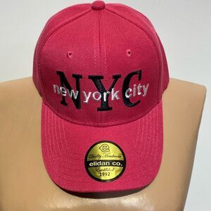 E By Elidan Men's Red NYC New York City Strapback Baseball Cap OS NWT